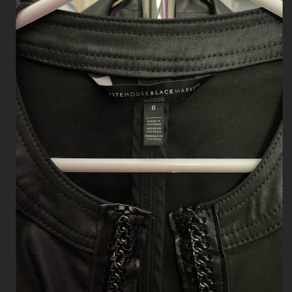 WHBM- Faux Leather Jacket With Chains - Picture 2 of 4